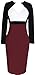 LunaJany Women's Chic V Neck Color Block Wear to Work Midi Dress, White and Red L