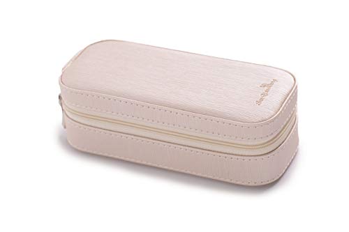 SANQIANWAN Small Travel Jewelry Organizer Box - Portable Jewellery Cases Leather Gift for Women Jewelry Organizer Home Use Display Storage for Rings Earrings Necklace