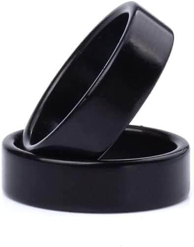 MOMOMAGE Black Strong Magnetic Magic PK Ring Magnet Coin Magic Tricks Props Finger Decoration Magician Ring Illusion Gimmick Accessories (20 mm)