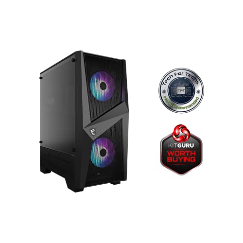 Msi Mag Forge 100R Mid Tower Gaming Computer Case (Black, 2X 120Mm Argb Pwm Fan, 1X 120Mm Fan, 1-6 Argb Hub, Tempered Glass, Msi Center, Atx, Matx, Mini-Itx) - View 9