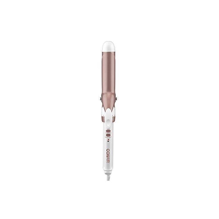 Conair Double Ceramic Curling Iron, 1.25 Inch curling Iron, White/Rose Gold