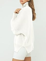 ANRABESS Women's Half Zip Sweater Oversized Long