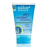 Alba Botanica Spf45 Sunscreen Mineral Sport 4 Ounce Tube (118ml) (2 Pack)
