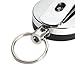 Cosmos 2 PCS (D) Silver Color Metal Retractable Reel with Belt Clip, Belt Loop Clasp & Key Ring for Key/ID Badge/Nurse with Cosmos Fastening Strap
