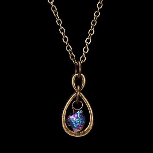 WYLXL Necklace Handmade Vintage Bronze InfinitRed Bead Pendant Necklace Amthyst Tiger Eye Healing Crystal Necklace For Wen