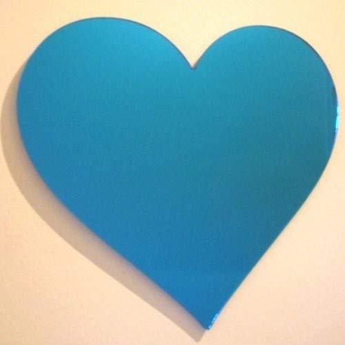 Blue Heart Mirror 20cm x 18cm