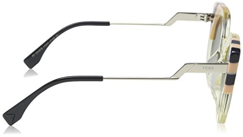 Fendi FF 0240 40G Waves Yellow Crystal Plastic Cat-Eye Sunglasses Dark Grey Gradient Lens - Image 4