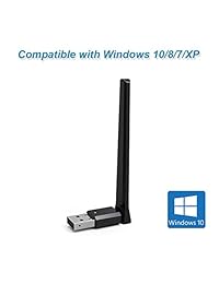 brostrend AC5 600 Mbps High Gain adaptador Wi-Fi USB con 3 dBi Antena externa, velocidad Dual Band 5 GHz Wireless AC600 433 Mbps, 2.4 GHz 150 M, Mini para el computadora portátil, computadora, PC, De Win 10 8 7 Vista XP