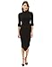 PattyBoutik Women's Mock Neck Asymmetrical Hem Ribbed Sweater Dress