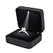 Naimo Rubber Engagement Ring LED Light Jewelry Gift Box (Black)