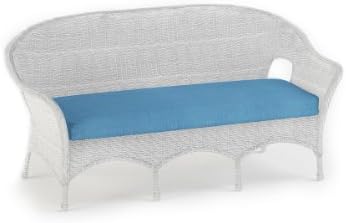 Forever Patio Rockport Outdoor Wicker 3 Seat Sofa with Blue Sunbrella Cushions (SKU FP-ROC-3S-WH-AB)