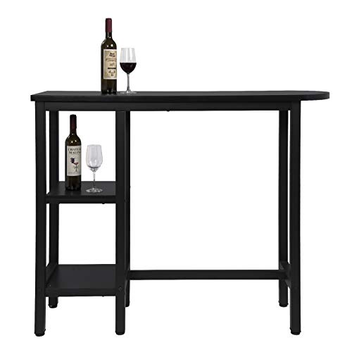 WOLTU BT31sz+BH130sz-2 1x Bartisch + 2X Barhocker Set Bistrotisch Stehtisch Esstisch Essgruppe, Metallgestell, MDF… – Bild 6