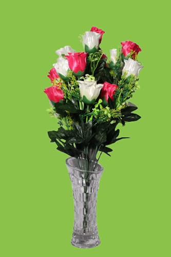 Fair Garden Solution Glass Flower Pot Pack of 1 Glass with Artificial Flower