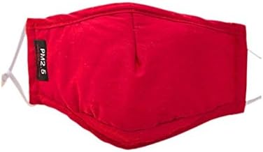 PM 2.5 Washable Pollen Dust Mask Anti-fog Anti Dust Earloop Mouth Mask Activated Carbon Filter Into /Three-Dimensional Cotton Masks (Red)