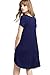 Mitto Shop Women's ECO-FRIENDLY Premium Bamboo Fiber V-Neck Trapeze Knit Dress (Small, Navy)
