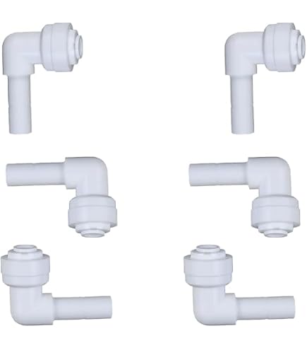 John Guest Push-Fit Elbow Fitting - 5/16" OD Tube X 5/16" OD, Acetal Copolymer, For Water & Air Lines (Single)