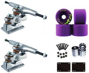 Longboard Gullwing Sidewinder Trucks Skateboard Deck Package Orangatang Durian 75mm Slide Wheels, Abec 7 Bearings, Hardware &amp; Risers