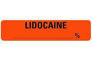 LABELVALUE LIDOCAINE Percentage Syringe Labels 0.375" x 1.625"