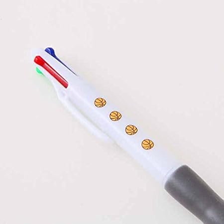 Amazon バスケ グラシアス バスケットボール柄入り かわいい４色ボールペン １本 多色ボールペン 文房具 オフィス用品