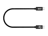 CreatePros Full-Featured USB Type C to USB Type C Cable (USB 3.1 Gen 2) Supports Charge and Power Delivery with eMarker - 12 Inch (Black)