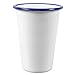 Crow Canyon Home Enamelware Tumbler, 14 ounce, Vintage White/Blue (Single)