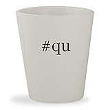 #qu - White Hashtag Ceramic 1.5oz Shot Glass