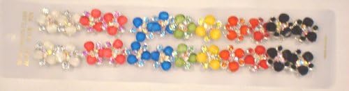 Set of Two Dozens Muli Color with Silver Plated Hair Rings on Different Silver Spring