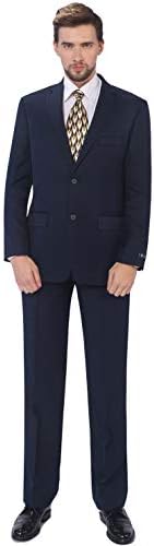 P&LMen's 2-Piece Classic Fit Single Breasted 2 Buttons Blazer & Trousers Suit