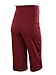 Jinson Women's Maternity Shorts Wide/Straight Comfortable Knee Capri Lounge Pregnancy Pants Wine Red L
