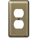 Amerelle Devon Brushed Brass 1 gang Stamped Steel Duplex Outlet Wall Plate 1 pk