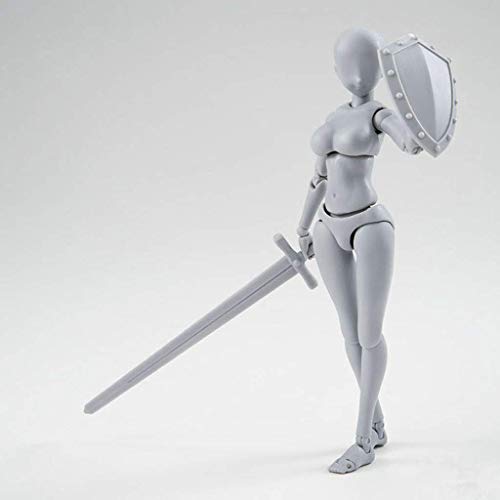 Artists Sketch Movable Limb Action Figure Model,Flexible Body Human Mannequin Kit,Articulated Kids Student Assemble Painting Toy,with Display Base and Pose Parts~About 13-15cm ({type=string, value=A}) - Thumbnail 2