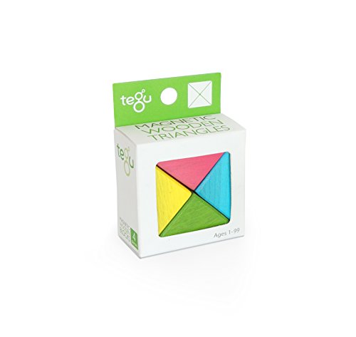 4 piece Tegu Magnetic Wooden Block Triangle Set - Tints