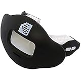 Shock Doctor Max Airflow 2.0 Lip Guard / Mouth Guard. Football Mouthguard 3500. For Youth and Adults OSFA. Breathable Wide Opening Mouthpiece. Helmet Strap Included