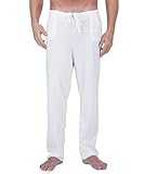 Cottonique Men's Latex-Free Drawstring Lounge Pants made from 100% Organic Cotton (Natural) (L/XL)