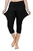 A-Wintage Women's Plus Size Capri Leggings 3/4 Length Leggings Modal Comfortable Leggings,Black,3X