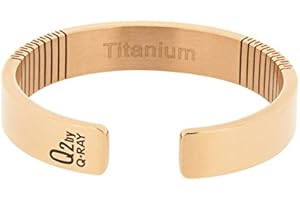 QRAY Rose Gold Titanium Golf Bracelet Men Women C-Shaped Health Wellness Bracelet