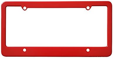 Solid Red Plastic License Plate Frame