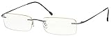 GAMMA RAY FLEXLITE Ultra Light Flexible Rimless Computer Reading Glasses Anti Blue Light Anti Glare and Scratch Resistant Lens Optional +1.00 to +3.00 Power