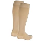 Nuvein Compression Socks for Women and Men, Medical Support Stockings, Beige (Closed Toe), 3X-Large (20-30 mmHg)