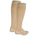NuVein Medical Compression Stockings, 20-30 mmHg Support for Women & Men, Knee Length, Closed Toe, Beige, Medium