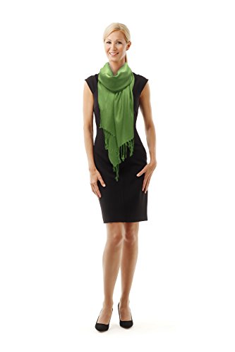 Paskmlna Beautiful Solid Colors Luxurious Pashmina Scarf Perfect Party Favor (12green)