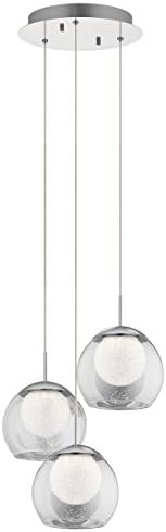 Chandeliers 1 Light With Chrome Finished Steel Material Intergrated Bulb 16 inch