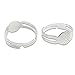 50pcs 8mm Silver Plated Adjustable Flat Rings Blank Base Jewelry Findings
