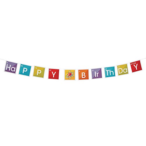 Fun Express Science Party Birthday Paper Pennant Banner 8 ft