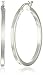 Amazon Collection Sterling Silver Thin Square Tube Medium Hoop Earrings