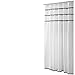 Sfoothome White Shower Curtain with Black Ball Tassel, Waterproof Bathroom Curtains,White(72 x 78)
