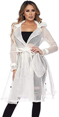 Belted Sheer Mesh Midi Trench Coat - White