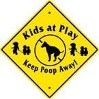 Aluminum Sign & 2' Post Keep Dog Poop Away