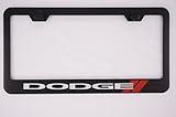 Dodge Black License Plate Frame with Caps