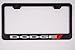 Dodge Black License Plate Frame with Caps